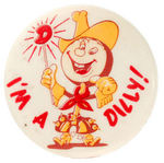 DILLY ICE CREAM BAR AS ANTHROPOMORPHIC COWBOY BUTTON