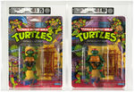 PLAYMATES TEENAGE MUTANT NINJA TURTLES CARDED FIGURE AFA LOT OF FOUR.