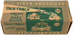 MARX "DICK TRACY SQUAD CAR NO. 1" PLUS EMPTY SIREN SQUAD CAR BOX.