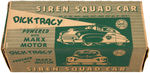 MARX "DICK TRACY SQUAD CAR NO. 1" PLUS EMPTY SIREN SQUAD CAR BOX.