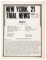 "PANTHER 21 TRIAL NEWS" NEARLY COMPLETE RUN OF RELEASES FROM 1970-1971.