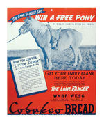 LONE RANGER COBAKCO BREAD SIGN/BADGE/CARDS.