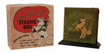 "LONE RANGER STRONG BOX" BOOK BANK WITH BOX AND STAND.