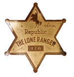 THE LONE RANGER/REPUBLIC PICTURES 1938 PHOTO/MOVIE AD/BADGE.