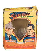 RARE BOXED "SUPERMAN 2 IN 1 PUPPET" BY PETER PUPPET.