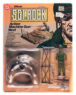 SGT ROCK CARDED ACTION FIGURE LOT WITH PLAYSET & PLAY CASE.