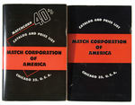 "MATCH CORPORATION OF AMERICA" MATCHBOOK SALESMAN'S SAMPLE CATALOG PAIR/BROCHURE/FOLDER LOT.