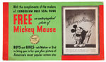 "MICKEY MOUSE CONGOLEUM RUGS" STORE DISPLAY FOR PREMIUM PICTURE.