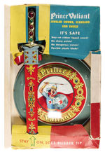 "PRINCE VALIANT JEWELED SWORD, SCABBARD AND SHIELD" BOXED SET.