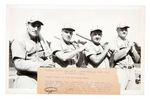 1937 ST. LOUIS CARDINALS NEWS SERVICE PHOTO W/HOF'ERS JOHNNY MIZE, DUCKY MEDWICK, & LEO DUROCHER.