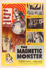 "THE MAGNETIC MONSTER" LINEN-MOUNTED POSTER.