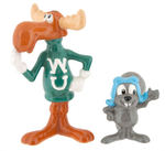 ROCKY/BULLWINKLE/BORIS/NATASHA GLAZED CERAMIC FIGURE SET.