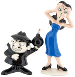 ROCKY/BULLWINKLE/BORIS/NATASHA GLAZED CERAMIC FIGURE SET.