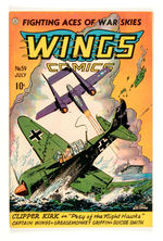 WINGS COMICS #59 JULY 1945 FICTION HOUSE MAGAZINES LOST VALLEY COPY.