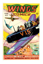 WINGS COMICS #60 AUGUST 1945 FICTION HOUSE MAGAZINES LOST VALLEY COPY.