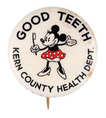 RARE MINNIE MOUSE "GOOD TEETH" BUTTON.