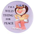 SENDAK BOOK PROMOTION BUTTON 1990 SHOWING WILD THING.