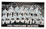 PACIFIC COAST LEAGUE "1955 PORTLAND BEAVERS" MULTI-SIGNED TEAM PHOTO.