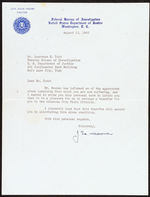 J. EDGAR HOOVER TYPED LETTER SIGNED, 1942.