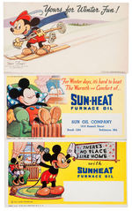 MICKEY MOUSE GAS/OIL RELATED EPHEMERA TRIO.