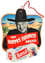 “TRY HOPPYS’ FAVORITE BREAD” DIE-CUT PULL SIGN FOR STORE FAN/LIGHT.