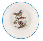 DONALD DUCK CIRCUS THEME SALEM CHINA CO. CHILD'S DIVIDED DISH AND BOWL.