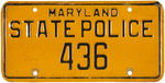 "MARYLAND STATE POLICE" METAL LICENSE PLATE.