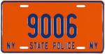 NEW YORK "NY STATE POLICE" METAL LICENSE PLATE.