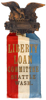 "LIBERTY LOAN COMMITTEE/SEATTLE WASH." RIBBON BADGE.