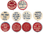 WWII TEN ANTI-AXIS SLOGAN BUTTONS.