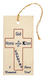 KKK DONATION TAG.