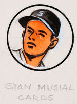 GOLD ARCHIVES BASEBALL BUTTONS ORIGINAL ARTWORK PROTOTYPE, MID-1940s.