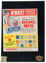 BASEBALL PATCH PREMIUMS ORIGINAL ART LOT PLUS DISPLAY SIGN.