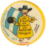 YELLOW KID BUTTON #130 SHOWING FLAG OF “ARGENTINE-REPUBLIC.”