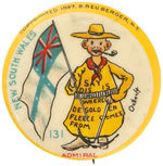 YELLOW KID BUTTON #131 SHOWING “NEW SOUTH WALES.”