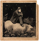 ART YOUNG MILLIONAIRE SENATOR RIDING PIG ORIGINAL ART.