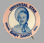 "UNIVERSAL STAR GENUINE BABY SANDY DOLL."