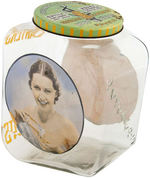 “PLANTER’S PEANUTS” STREAMLINE STORE JAR WITH PRETTY GIRL.