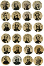 FIRST EVER BUTTON SET OF PRESIDENTS FROM 1897 BY WHITEHEAD & HOAG.