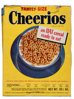 "CHEERIOS" CEREAL BOX & "HALL OF FUN" BOX BACK SET FEATURING FAMOUS COMEDIANS.