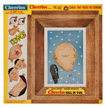 "CHEERIOS" CEREAL BOX & "HALL OF FUN" BOX BACK SET FEATURING FAMOUS COMEDIANS.