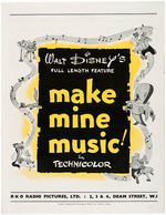 "MAKE MINE MUSIC" PUBLICITY & EXHIBITOR'S BOOK PAIR.