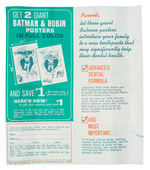 "BATMAN BAT BRUSH/FACT TOOTHPASTE BOX /GLEEM SWEEPSTAKES" LOT.