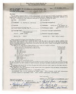 RINGO STARR SIGNED CAPITOL RECORDS CONTRACT.