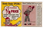 "ROYAL GELATIN" PROMO TWO-PACK PROMOTING HOWDY DOODY TRADING CARDS.