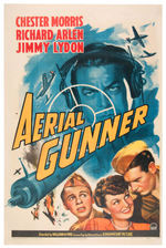 "AERIAL GUNNER" 1943 ORIGINAL RELEASE LINEN BACKED MOVIE POSTER.