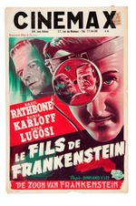 THE SON OF FRANKENSTEIN 1950s RE-RELEASE BELGIAN MOVIE POSTER.