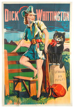 “DICK WHITTINGTON” LARGE ENGLISH THEATER POSTER.