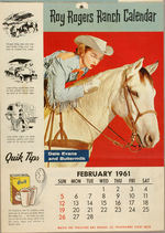 "ROY ROGERS RANCH 1961 CALENDAR" FROM NESTLE'S QUIK.