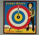 "GABBY HAYES CHAMPION SHOOTING TARGET/SAFETY DART PISTOL" OLD STORE STOCK BOXED.